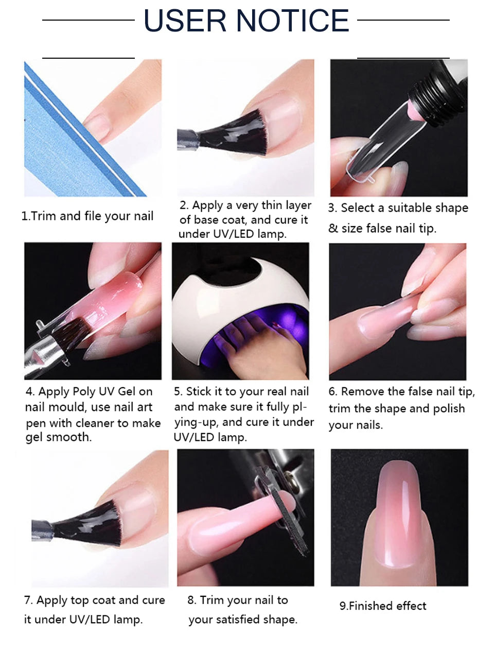 Nail Set With Nail Lamp Nail Dryer Nail Drill Machine Manicure Set Kit Poly Nail Gel Kit Polish Set Soak-off Nail Art Tools Sets