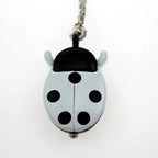 Free Drop Shipping Elegant Hot Popular Fashion Colorful Ladybug Fob Clock Necklace Pocket Pendant Dress Quartz Watch GL02