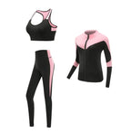 Quick dry women sportswear yoga set fitness gym yoga clothing suit sets coat+bra+t shirt+leggings 2019 workout running training
