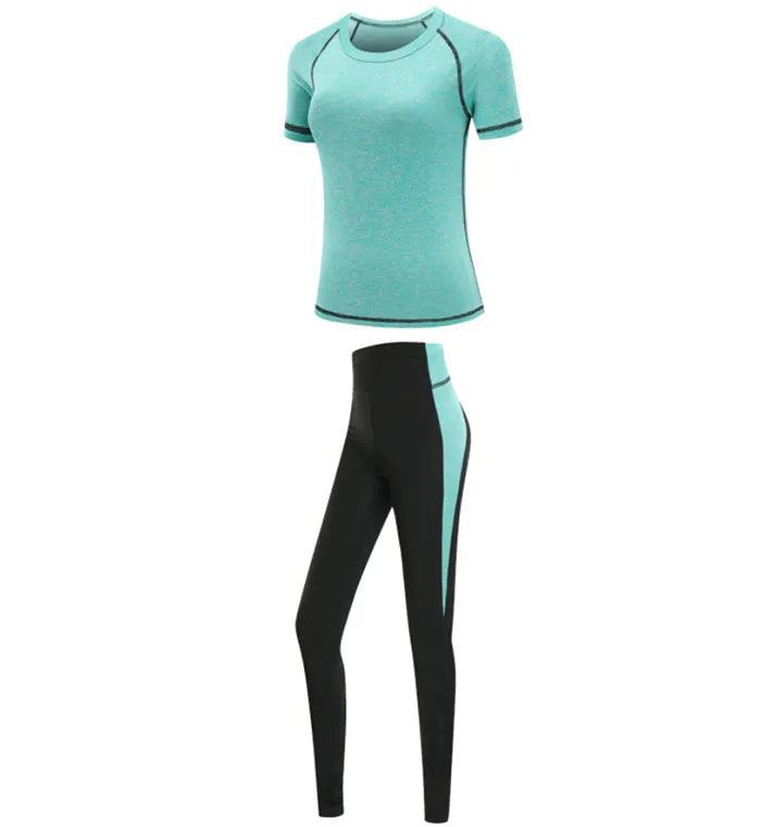 Quick dry women sportswear yoga set fitness gym yoga clothing suit sets coat+bra+t shirt+leggings 2019 workout running training