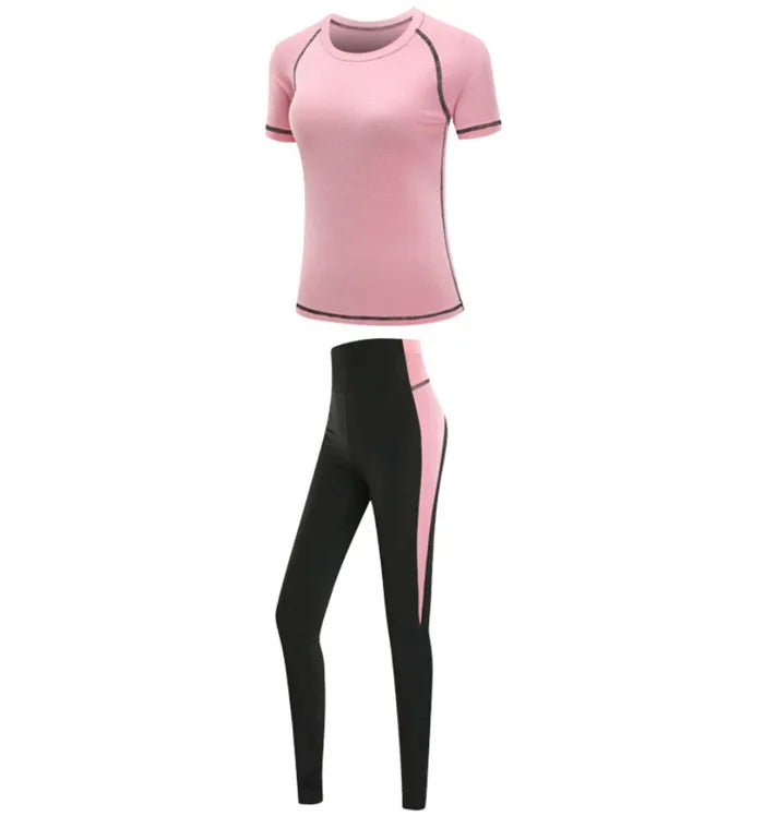 Quick dry women sportswear yoga set fitness gym yoga clothing suit sets coat+bra+t shirt+leggings 2019 workout running training