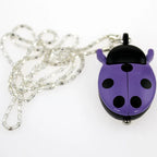 Free Drop Shipping Elegant Hot Popular Fashion Colorful Ladybug Fob Clock Necklace Pocket Pendant Dress Quartz Watch GL02
