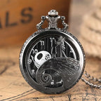Retro Skull Punk Chain Necklace Quartz Pocket Watch Jack Pendant Retro Bronze Jewelry Fob Necklace Watches for Men Women Kids