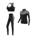 Quick dry women sportswear yoga set fitness gym yoga clothing suit sets coat+bra+t shirt+leggings 2019 workout running training