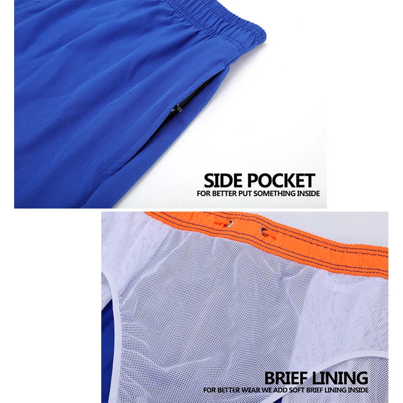 Escatch 2026 Summer Man Swimwear Solid Multicolor Polyester Mesh Liner Side Zipper Pocket Maillot De Bain Homme Sport Shorts