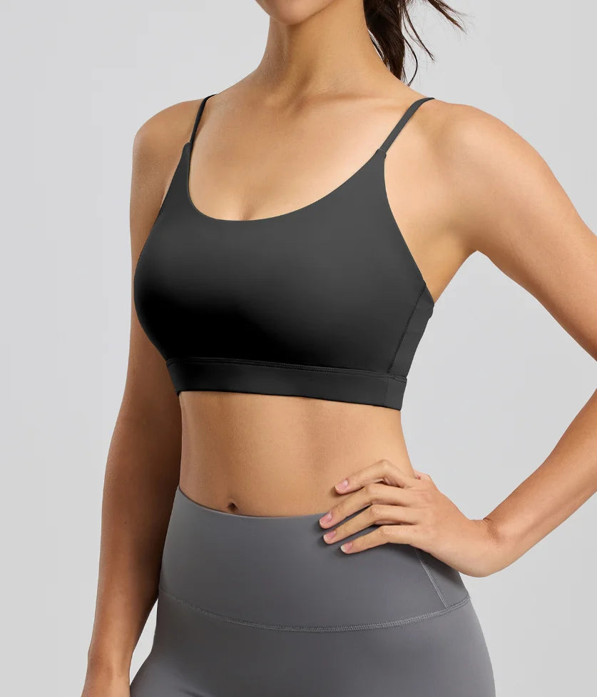 Six-string Cross Back Sports Bra for Women-summer  Thin Style Spandex/Polyester UV protection Suitable for Yoga Fitness