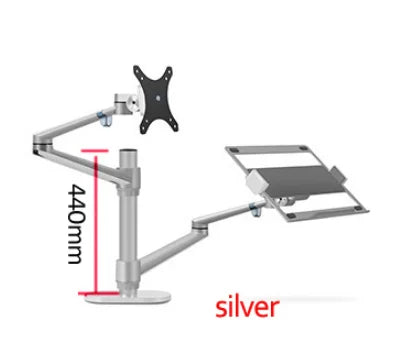 OL-3L aluminum silver Ergonomics 10"-17" desk laptop stand 32" monitor desktop bracket computer mount full motion column bar