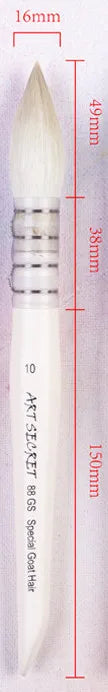 Artsecret 1PC High Grade 88GS Goat Hair Wooden Handle with Cut Tip Soft Head Watercolor Art Brush Painting Tool Artist Supplies