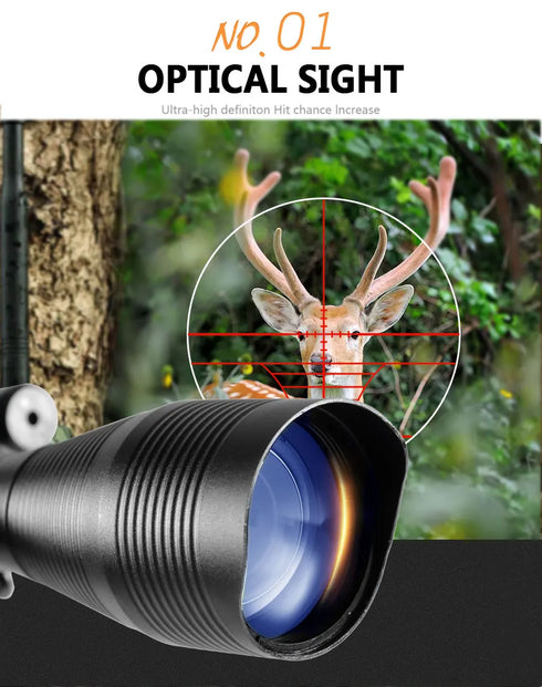 4-12x50 Scope Illuminated Rangefinder Reticle Rifle Holographic 4 Reticle Sight 20mm Red Grenn Laser For Hunting