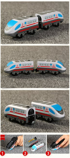 RC Electric Train Set Locomotive Magnetic Train Diecast Slot Toy Fit for Brand Wooden Railway Tracks Toys for Children Gifts