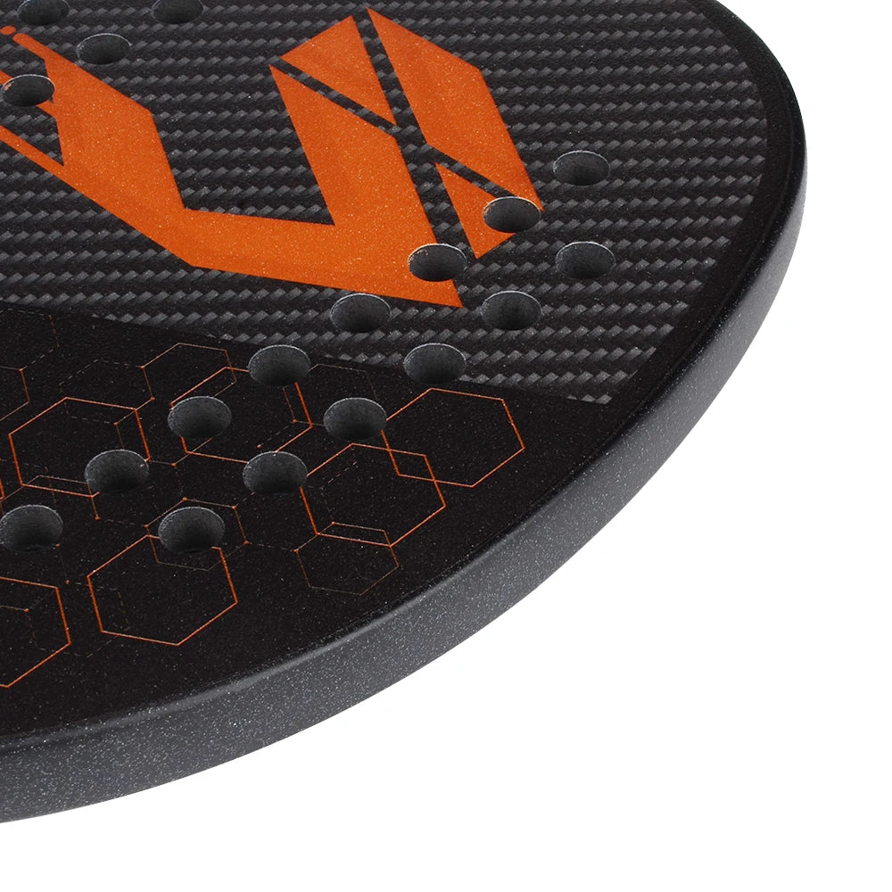 Full Carbon 3K Fiber Beach Tennis Racket Rough Surface Professional Racquet for Men and Women with Protective Bag Cover