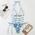 Free Shipping Strapless Bandeau Swimsuits Colorful Camo Pattern Chicas En Bikini Guapas Hot Super Micro Bikini Logos