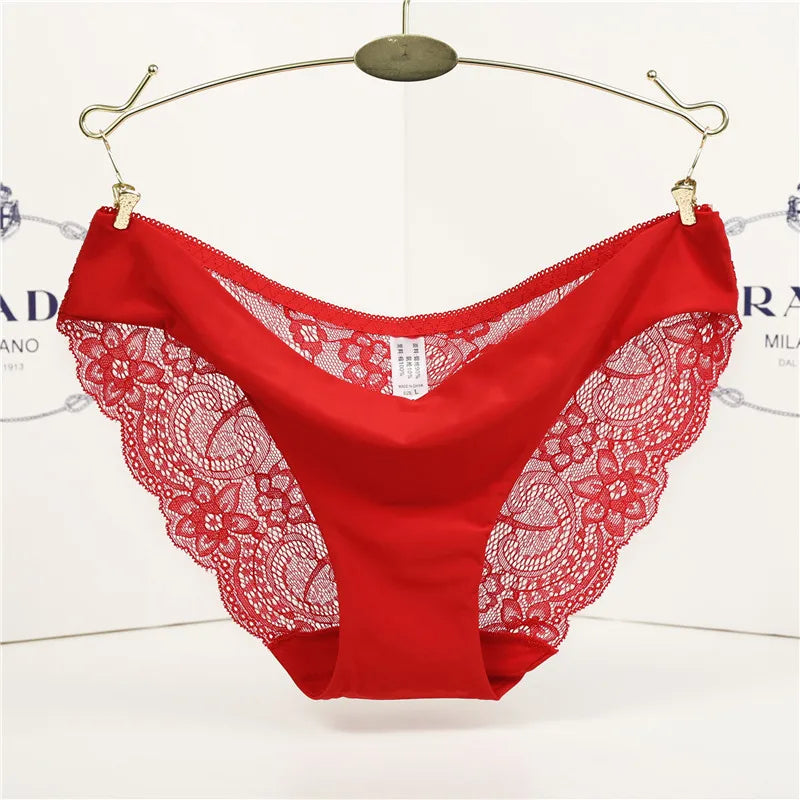 Woman Lace Panties Sexy Transparent Panty Low-Rise Cotton crotch Briefs Plus Size Ladies Underwear Intimates New Hot Sale
