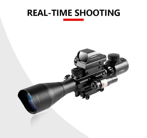 4-12x50 Scope Illuminated Rangefinder Reticle Rifle Holographic 4 Reticle Sight 20mm Red Grenn Laser For Hunting