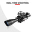 4-12x50 Scope Illuminated Rangefinder Reticle Rifle Holographic 4 Reticle Sight 20mm Red Grenn Laser For Hunting