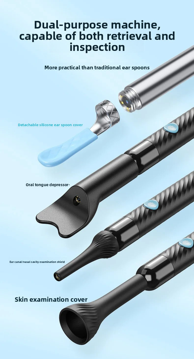 Wireless Ear Wax Removal With Camera Rechargeable Ear Cleaner HD Check Camera with Ear Spoon Set Canal Clean