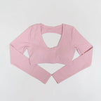 New Summer Women's Backless Long Sleeved Yoga Top Breathable Soft Sportswear for Gym Training Comfortable Fitness Clothing Woman