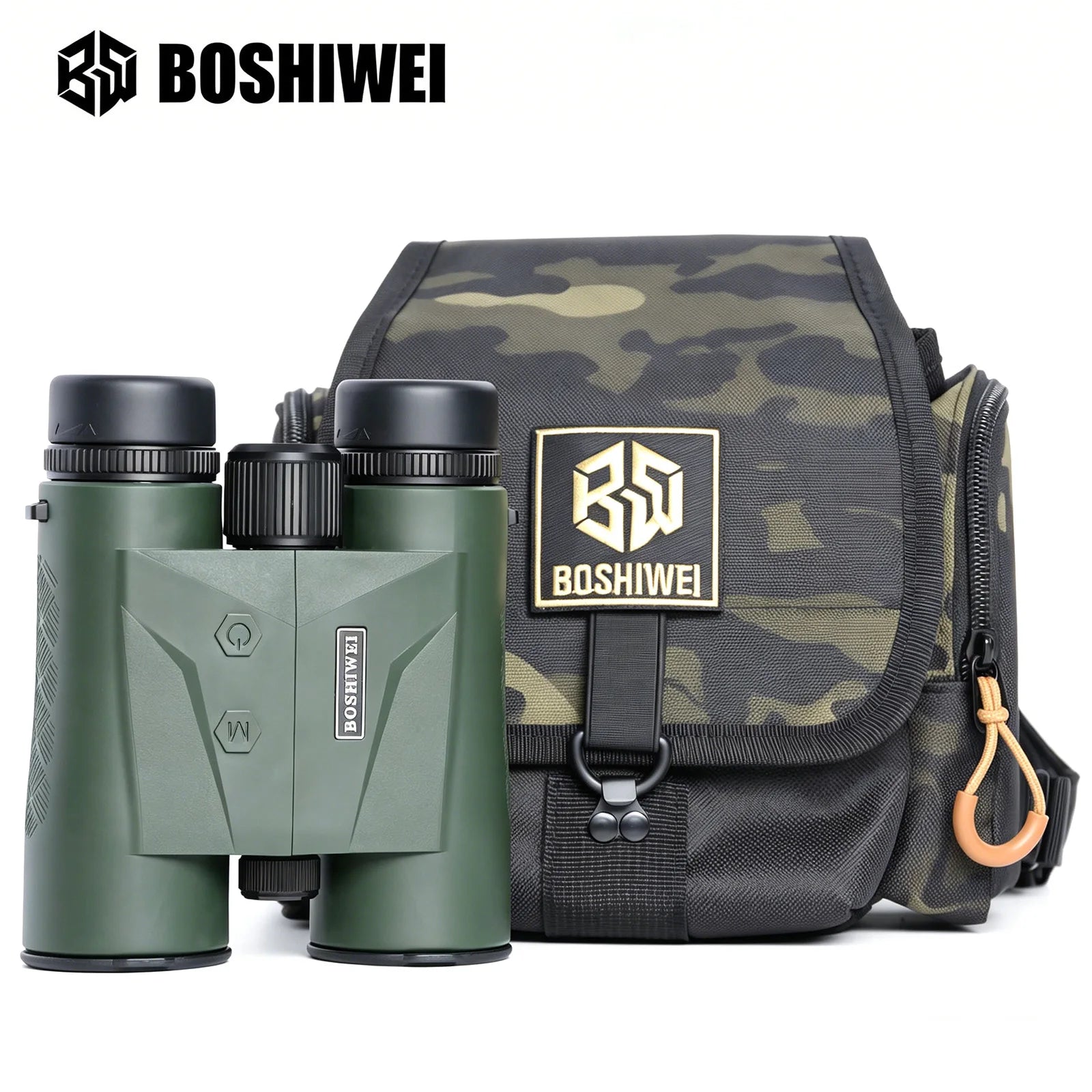 BOSHIWEI 10x42 HD Binoculars with Laser Rangefinder IPX7 Waterproof Ergonomic Design for Long Time Outdoor Viewing and Measuring