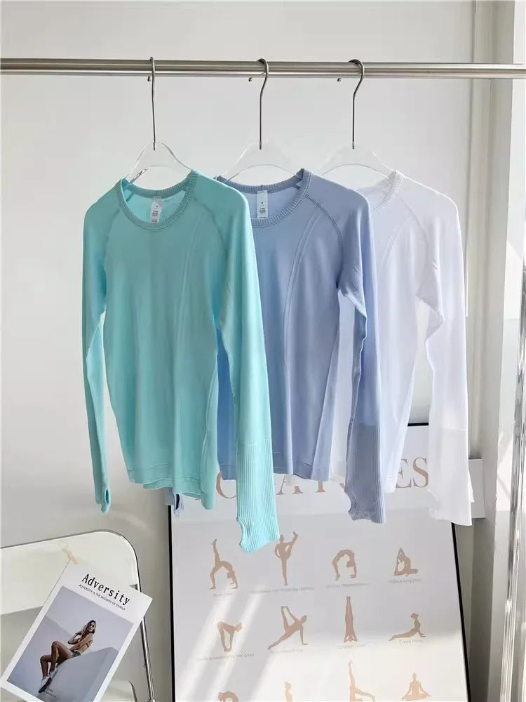 Seamless Yoga Top Women Long Sleeve Workout Shirt for Women Training Gym Clothes Stretchy Turtleneck Sportswear Activewear Secondary image