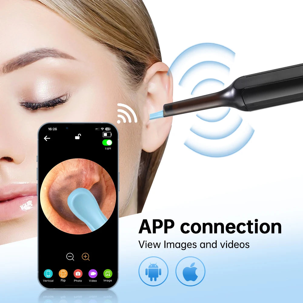 Visual Ear Wax Cleaner with Camera Safe Earwax Removal Endoscope with Camera Luminous Otoscope Ear Cleaning Tools Ear Care