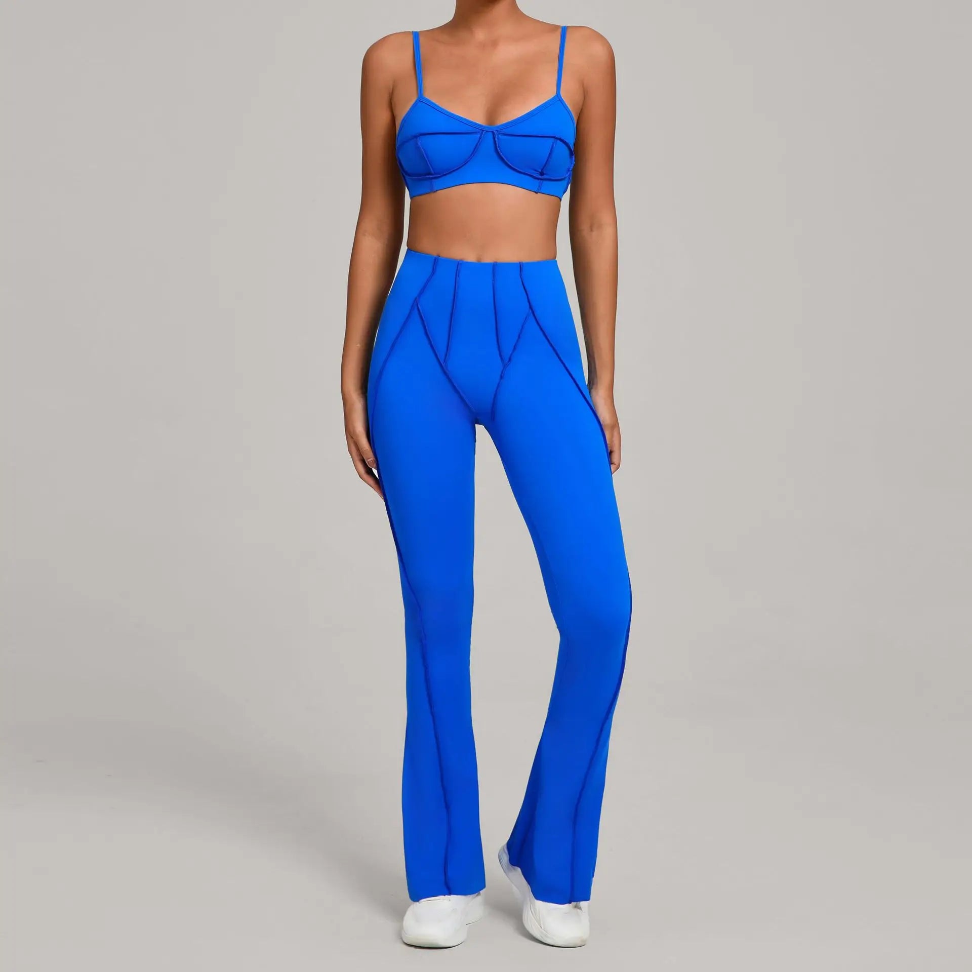 Seamless Yoga Sets Sports Fitness High Waist Hip-lifting Shapeing Trousers Backless Bra Suit Workout Gym Leggings Sets for Women