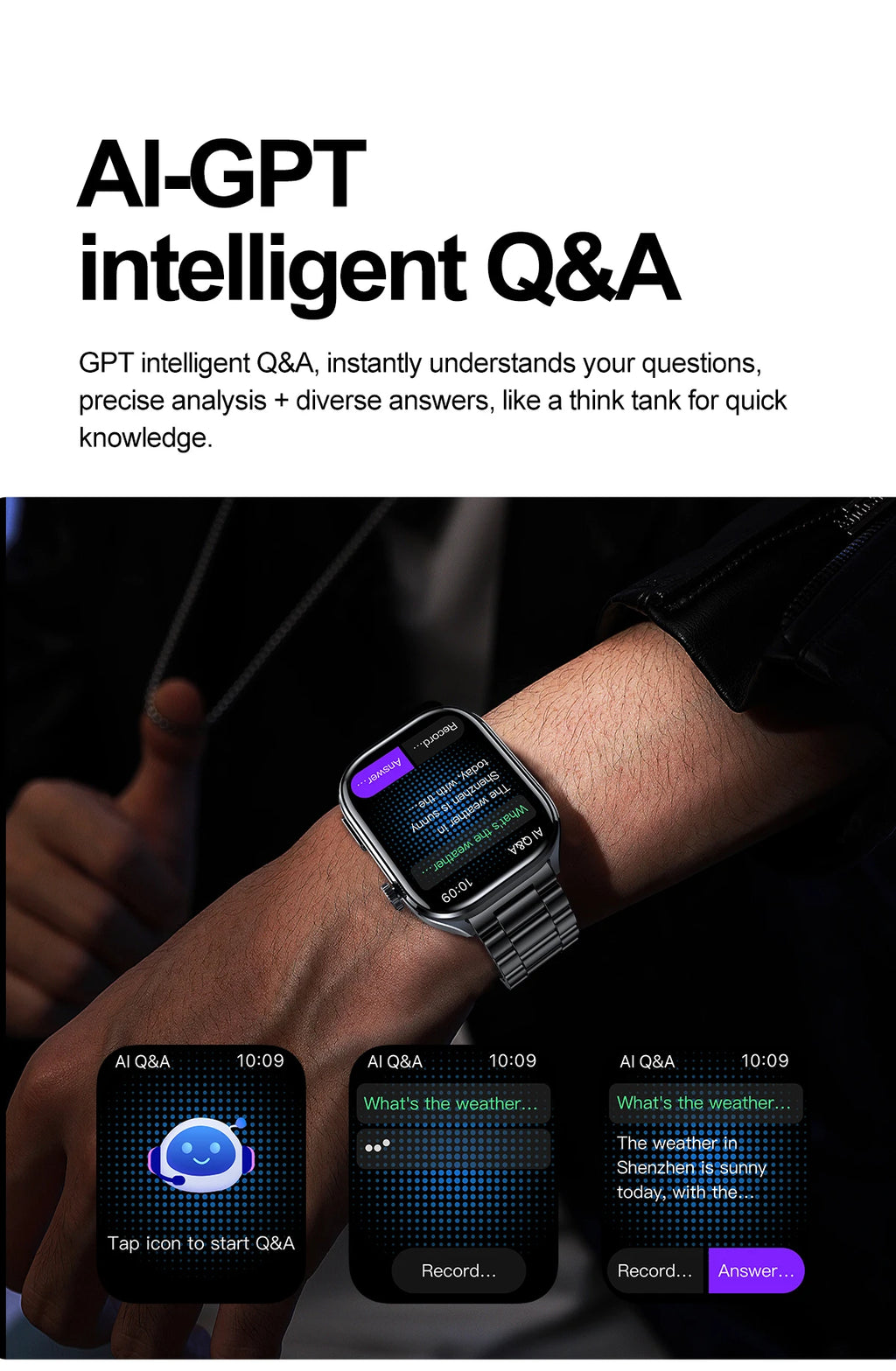 New Health Watch Uric Acid Blood Pressure Blood oxygen Body Analysis Body Fat SmartWatch ECG+PPG Bluetooth call Clock Women Men