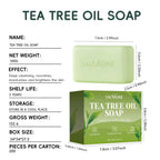 Tea Tree Oil Soap Bar for Men & Women, Deep Cleansing, Soothing for Dry Skin, Body Odor Care, Exfoliates & Firms Skin, 100g