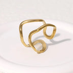 LATS Stainless Steel Gold Color Rings for Women Men 2024 Colorfast Popular Party Personalized Exaggerated Charms Jewelry Gifts