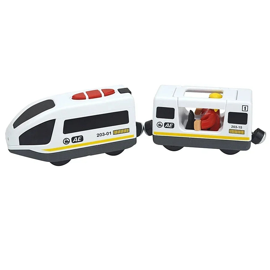 Wooden Train Toys Train Track Magnetic Set Electric Car Locomotive Diecast Slot Fit All Wood Brand Biro Railway Tracks For Kids