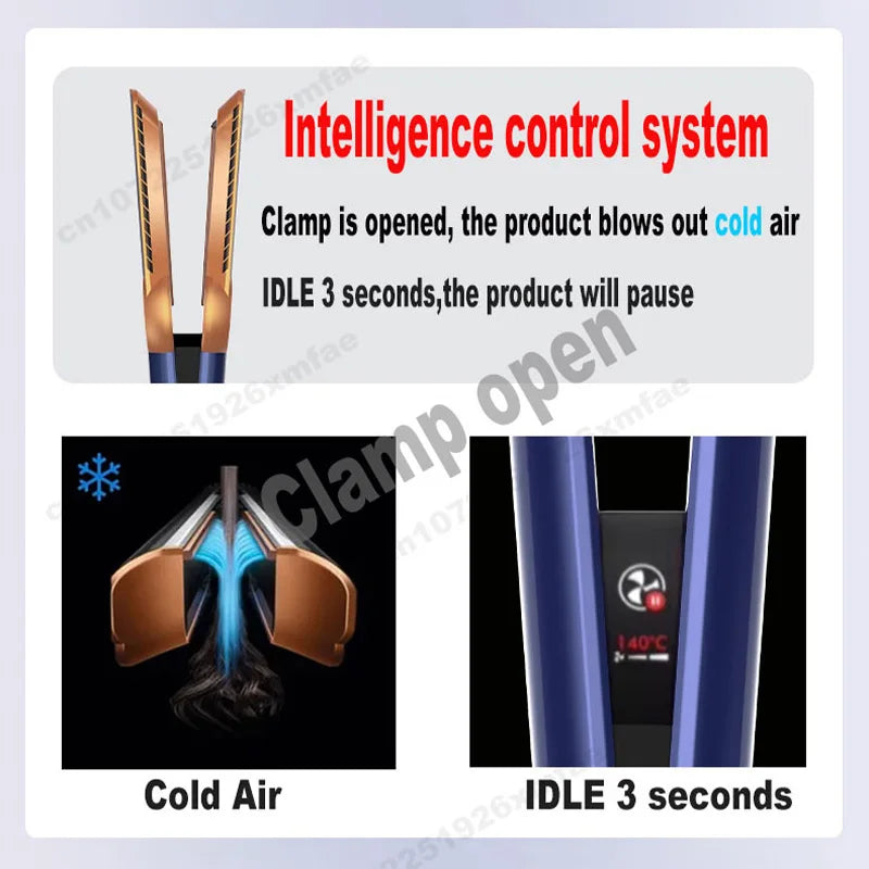 2-in-1 Hair Dryer and Flat Iron Dual Heat Negative Ion Hair Styler for Quick Drying and Straightening Travel Friendly Home Use