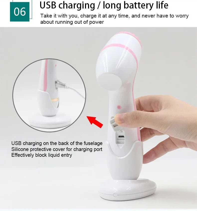 NEW Cleansing Brush Sonic Nu Face Rotating Cleansing Brush Galvanica Facial Spa System Can Deeply Clean and Remove Blackheads