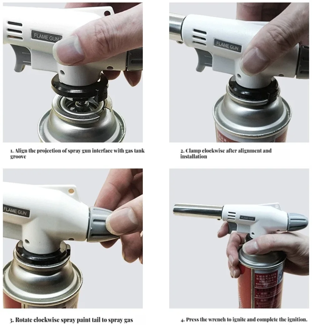 Torch Cooking AutoIgnition Butane Gas Welding-Burner Welding Gas Burner Flame Gas Torch Flame Gun Blow for BBQ Camping Cooking
