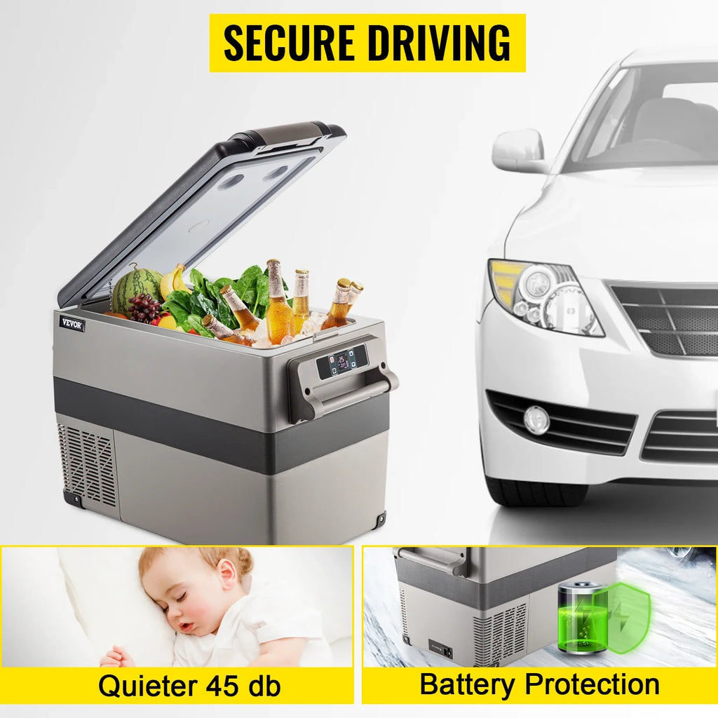 VEVOR  35L 45L 55L Car Refrigerator Mini Fridge Freezer Portable Compressor Cooler 12/24V DC 110-240V Ice Box for Camping