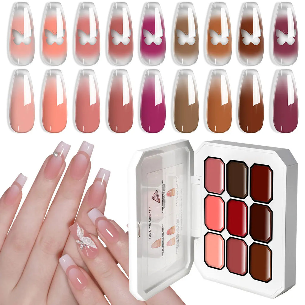 LIMEGIRL Gradient Gel Set Semi Permanent-High Glossy-Gradient-Colorful Nail Gel Polish Kit Soak Off Varnish for Nail Art Design