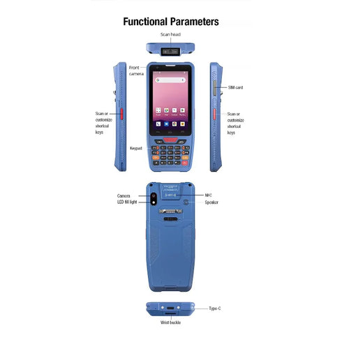 IP67 4 Inch Waterproof Industrial Rugged PDA Handheld Android PDAs Portable Data Terminal NFC  Data Collector for Inventory