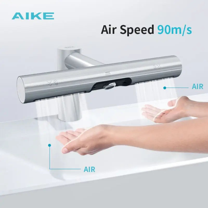 AIKE 2-in-1 Automatic Sensor Tap Hand Dryer Stainless Steel Integrated Basin Faucet High Speed Air Hand Drying Device AK7120 Main image