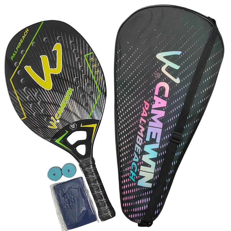 Camewin 3K Beach Tennis Racket Full Carbon Fiber Rough Surface Outdoor Sports Racket For Men Women Adult Tennis Racket The New