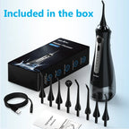 SEJOY Water Flosser Irrigator Dental Teeth Whitening strips Portable 230ML Tank 5 Modes 8 Jet Tips Washing Machine for Home