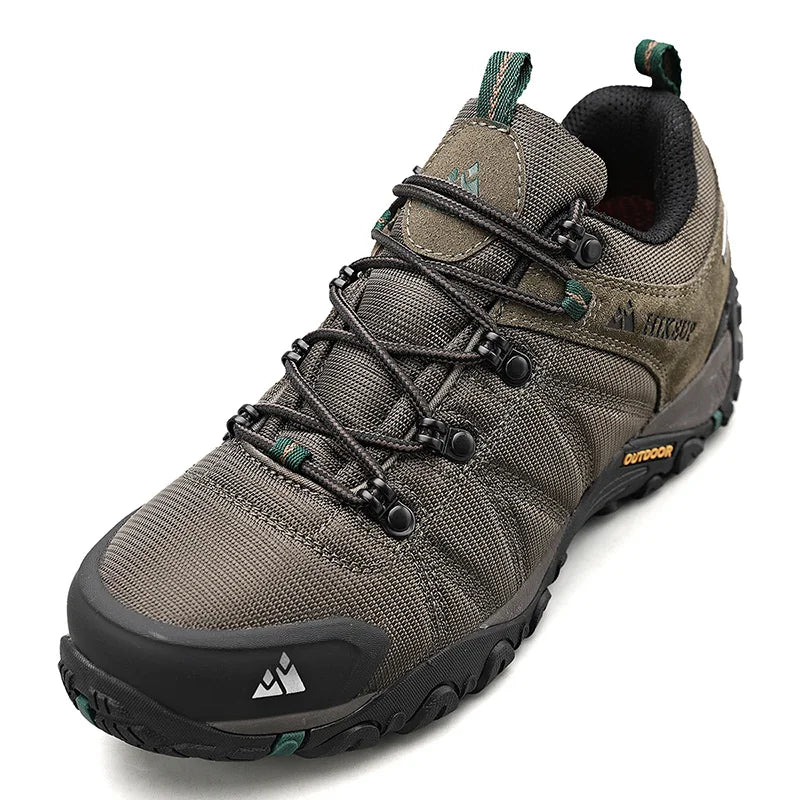 HIKEUP Non-slip Men Hiking Shoes Breathable Outdoor Wear Resistant Splashproof Climbing Men Sneaker Tourism Mountain Shoes