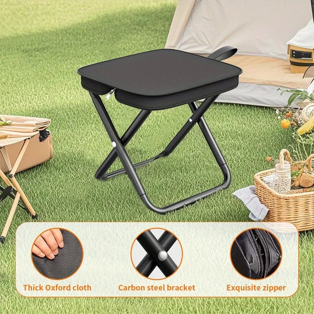 Portable Folding Fishing Chairs Lightweight Iron Alloy Frame Foldable Outdoor Camping Picnic Bench Handbag Compact Durable Stool