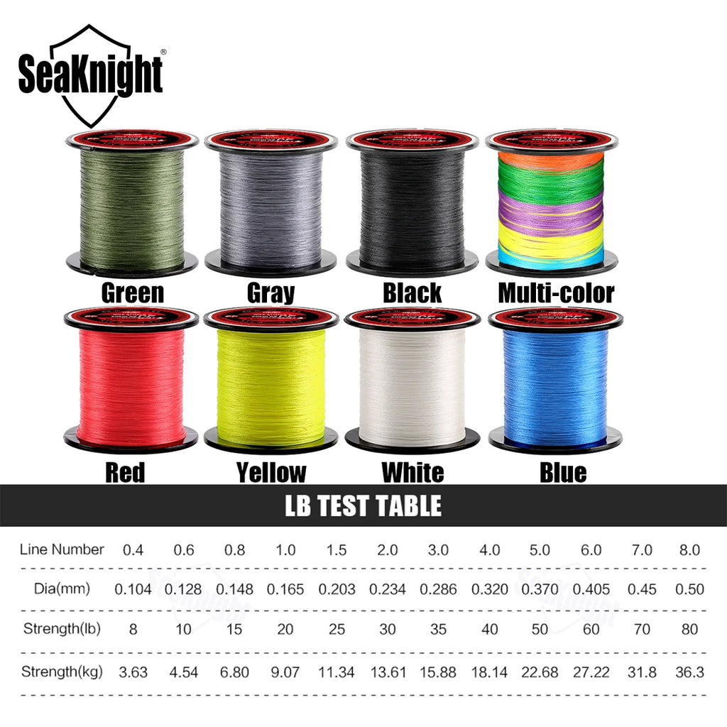 SeaKnight Brand 4 Strands Braided Fishing Line 8-100LB Multifilament PE Wire 300M 500M 1000M Freshwater Saltwater Fishing Pesca