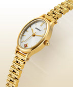 BERNY Gold Watch for Women Olive Green Quartz Jewelry Bracelet Casual Jewelry Women's Wristwatch Small Fashion Ladies Watches