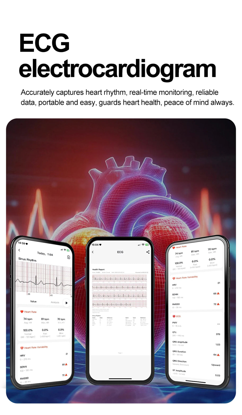 New Health Watch Uric Acid Blood Pressure Blood oxygen Body Analysis Body Fat SmartWatch ECG+PPG Bluetooth call Clock Women Men