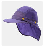 UPF50+ Sun Hat Detachable Neck Flap Quick Dry 5 Panel Camp Cap Outdoor Fishing Hiking Safari Hat Breathable Lightweight Unisex