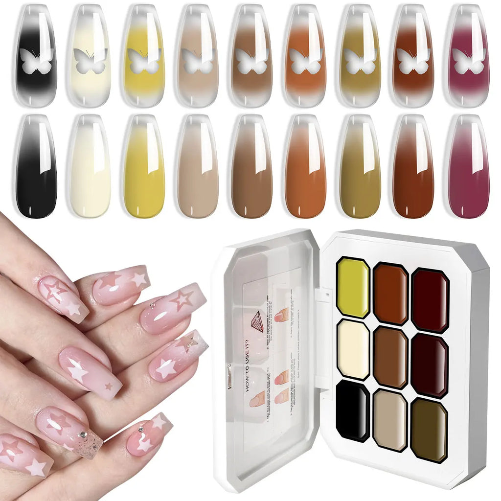 LIMEGIRL Gradient Gel Set Semi Permanent-High Glossy-Gradient-Colorful Nail Gel Polish Kit Soak Off Varnish for Nail Art Design