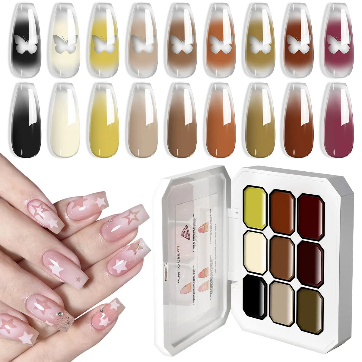 LIMEGIRL Gradient Gel Set Semi Permanent-High Glossy-Gradient-Colorful Nail Gel Polish Kit Soak Off Varnish for Nail Art Design
