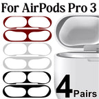 1-4Sets Metal Dustproof Sticker for Airpods Pro 3 Guard Ultra Thin Anti-Scratch Film Protector for Airpod Pro3 Case Accessories