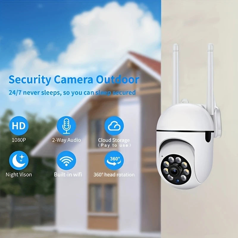 2PC Ease Life APP Wireless 1080P HD Indoor/Outdoor WiFi Security Camera, Color Night Vision, 2-Way Audio, 360° Pan/Tilt/Zoom, Mo