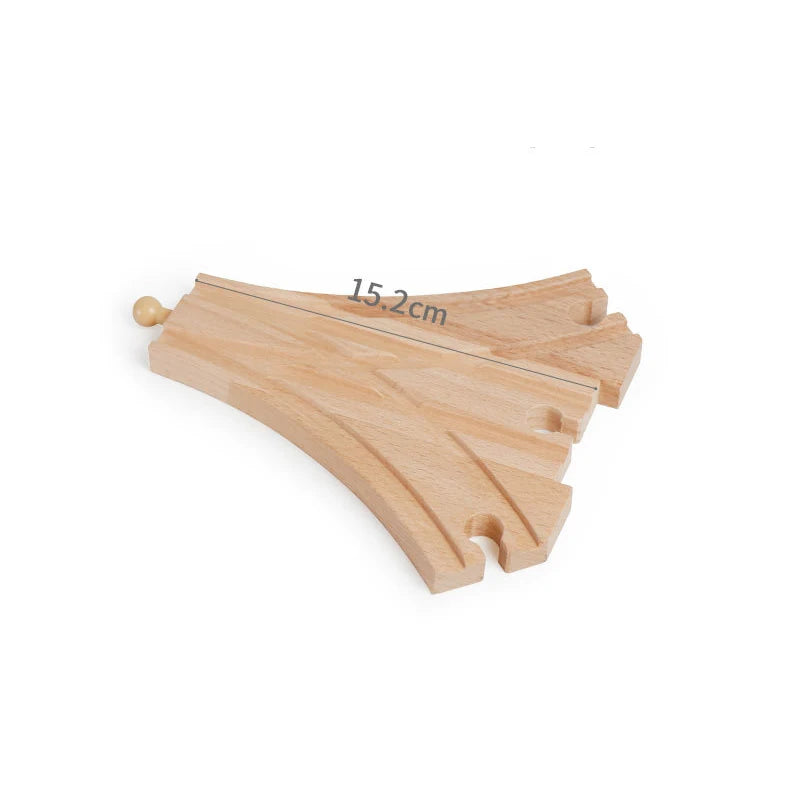 Wooden Train Track Assembly Toys For All Thomas Trains Car Bridge Piers Traffic Light Beech Wooden Railway Kid Creative Toy