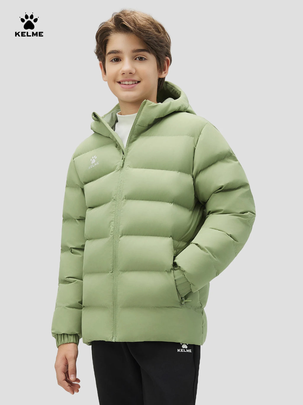Kelme Children's Warm Cotton Jacket Winter Football Training Cotton Jacket Student Sports Down Jacket Coat